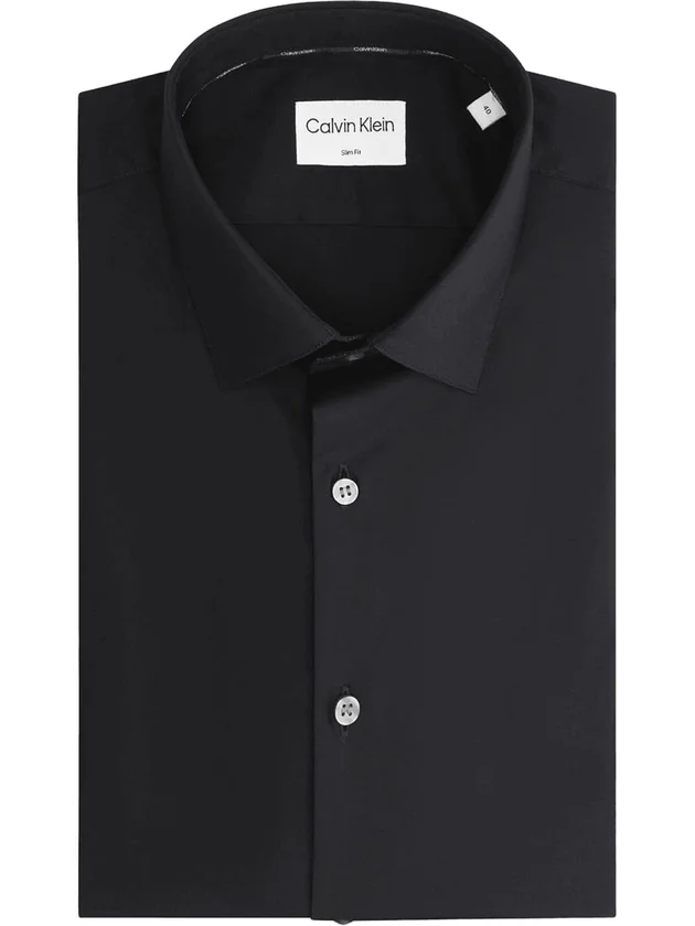 Slim Esntl Poplin Nos Str Sld