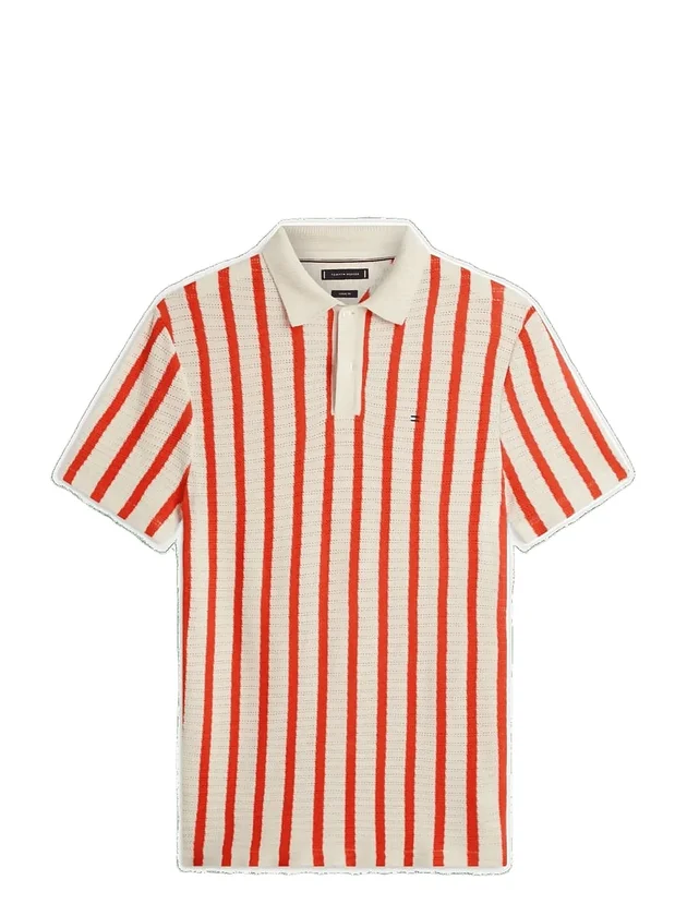 Open Knit Relaxed Fit Polo