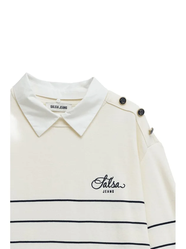 Stripped Twofer Sweatshirt