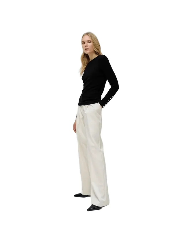 High Neck Sweater Pearl Embellishment