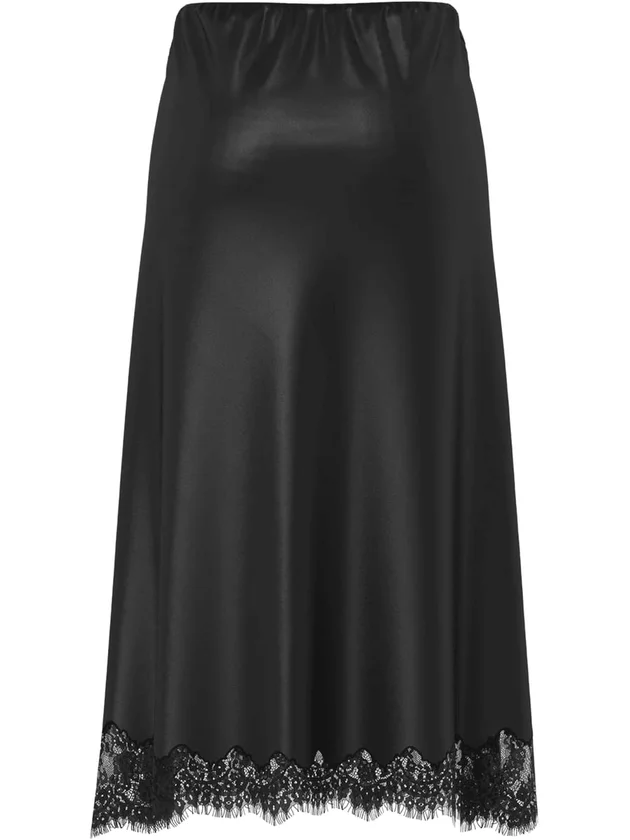 Pcjessa Hw Midi Skirt W Lace Wvn Bc