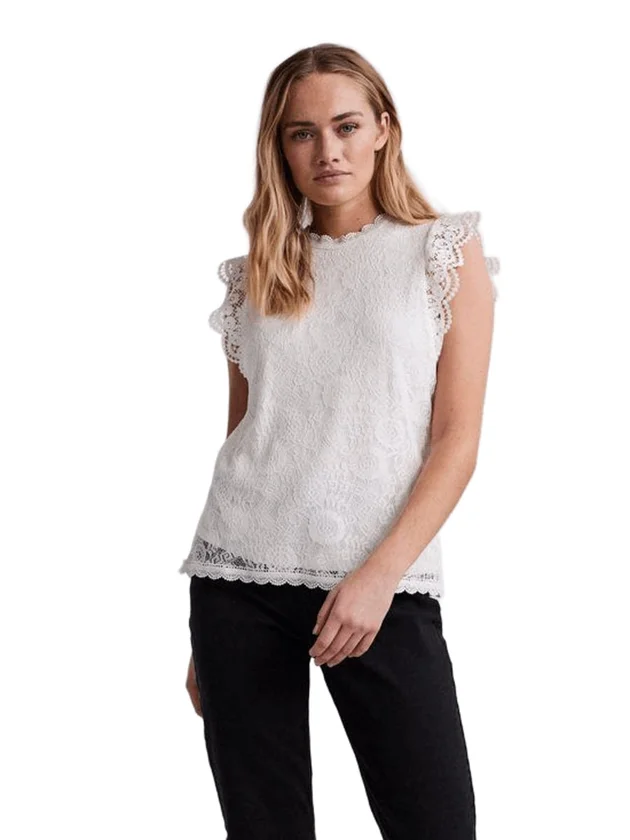 Colline Sl Lace Top Wvn Noos