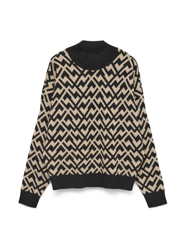 Vmaria Art Batwing Highneck Pullover Rep