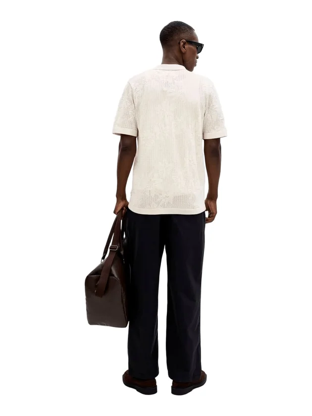 Owen Knit Button Through Polo Ss