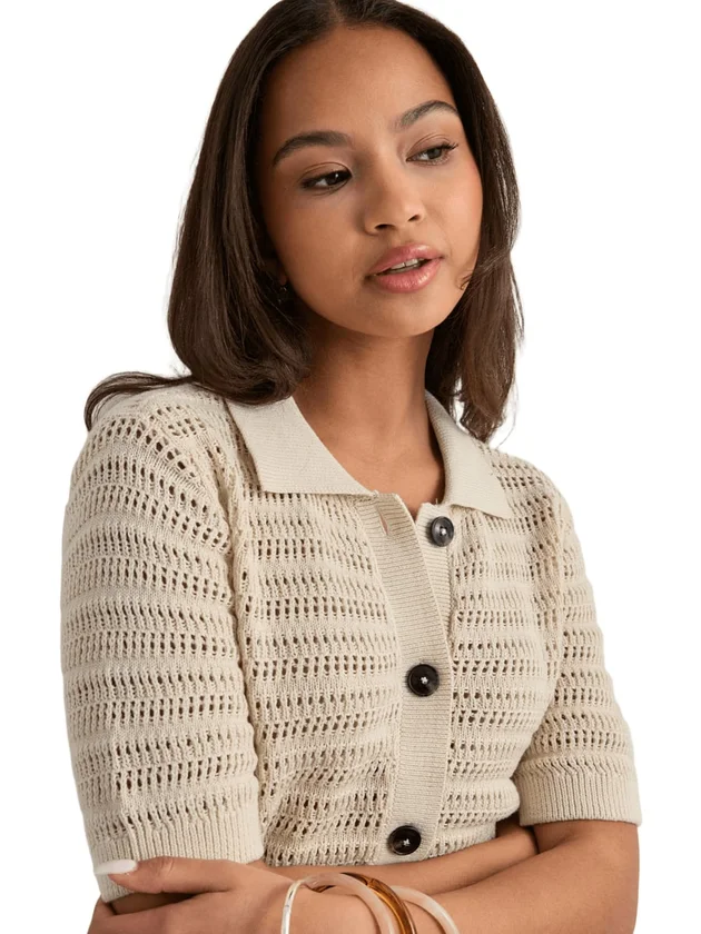 Hayley 2 4 Poloneck Cardigan Boo