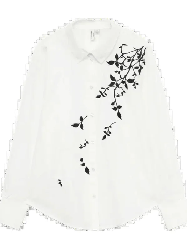 Gloria L S Emb Shirt Wvn Btq Fr Ga