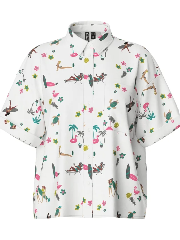 Pctrinique Ss Shirt Wvn Fc Bc