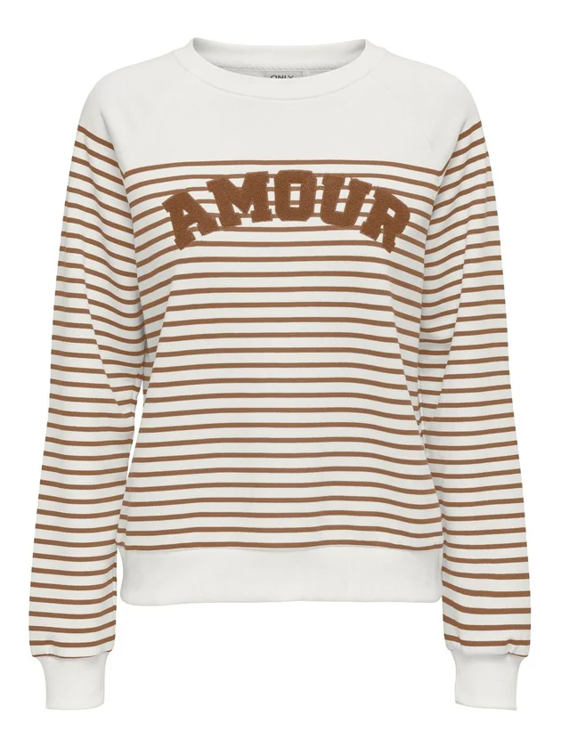 Shela L S Stripe O Neck Cs SWT
