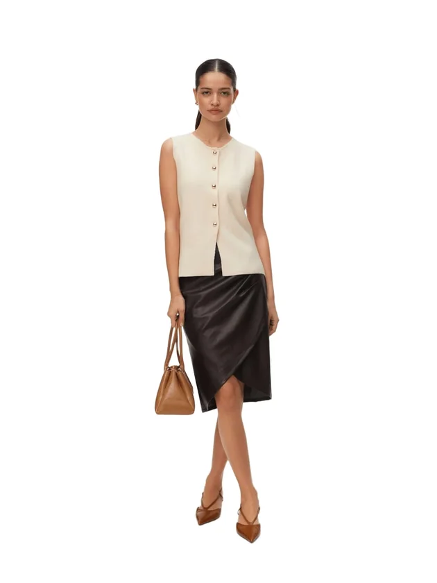 Saba Sl O Neck Button Vest