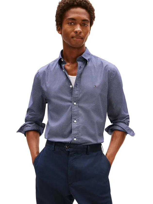 Flex Poplin Micro Rf Print Shirt