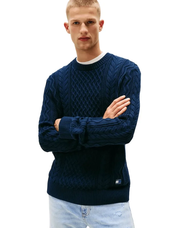 Slm Badge Cable Knit Sweater