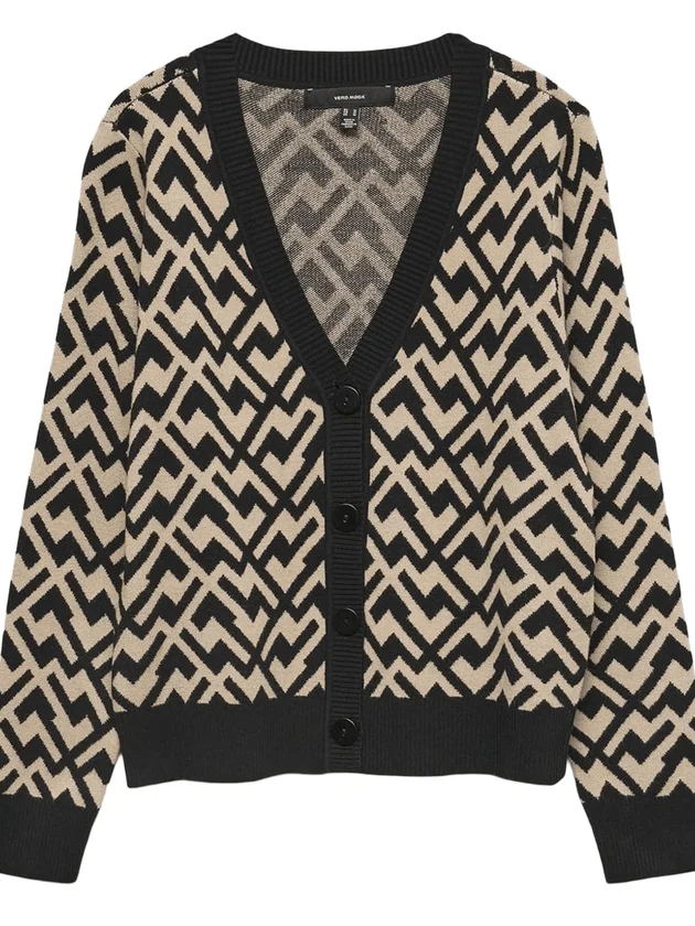 Vmaria Art Ls V Neck Cardigan Rep