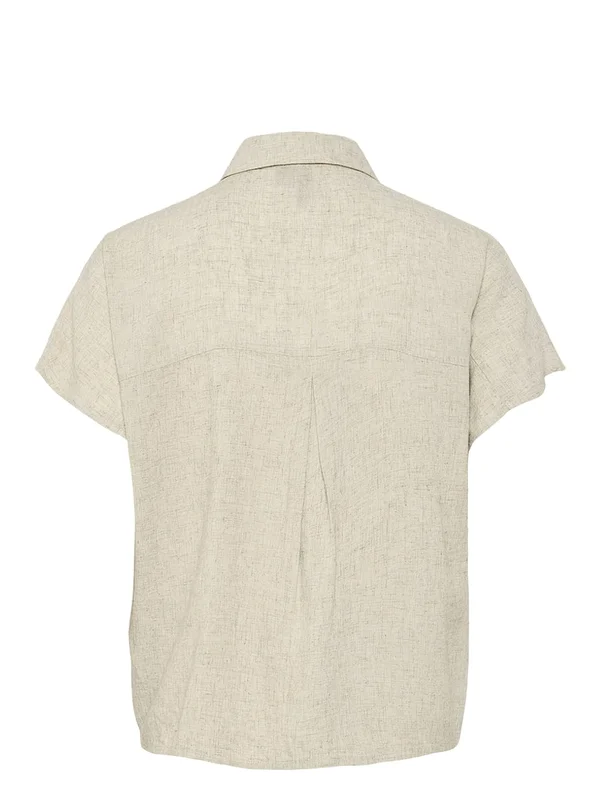 Linen Blend Tie Shirt Wvn Noos