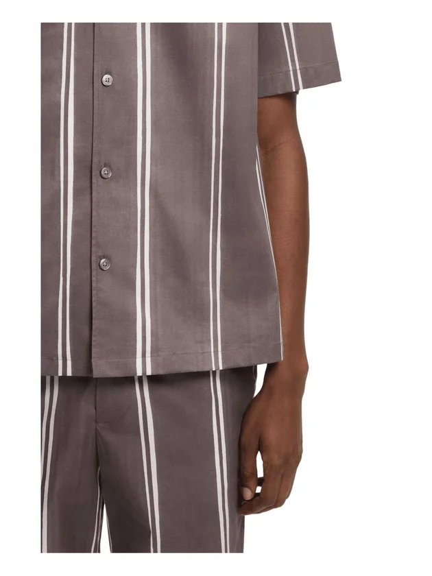 Chemise Col Camp Popeline Rayée