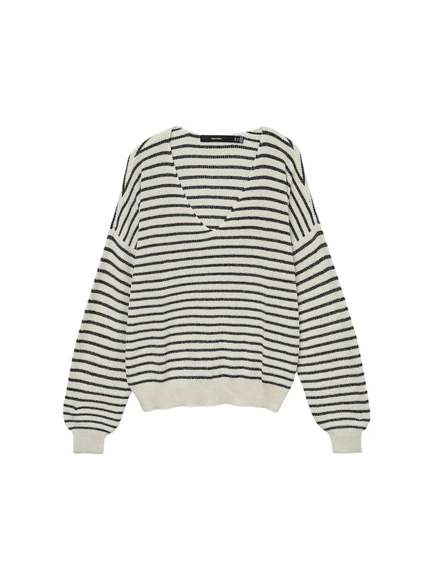 Sun Shine Stripe LS V Neck