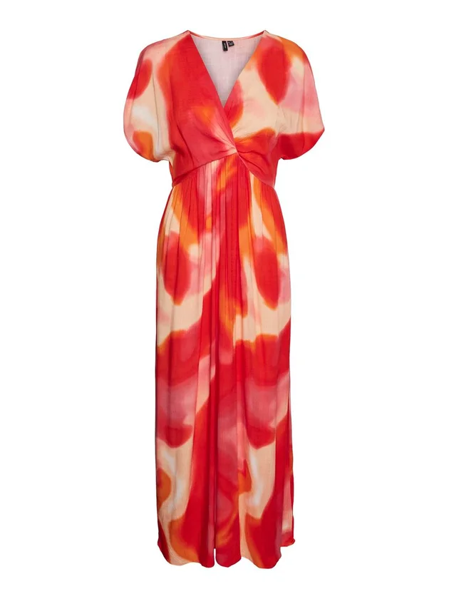 Jade S S V Neck Ankle Dress Wvn L