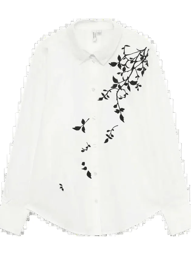 Gloria L S Emb Shirt Wvn Btq Fr Ga