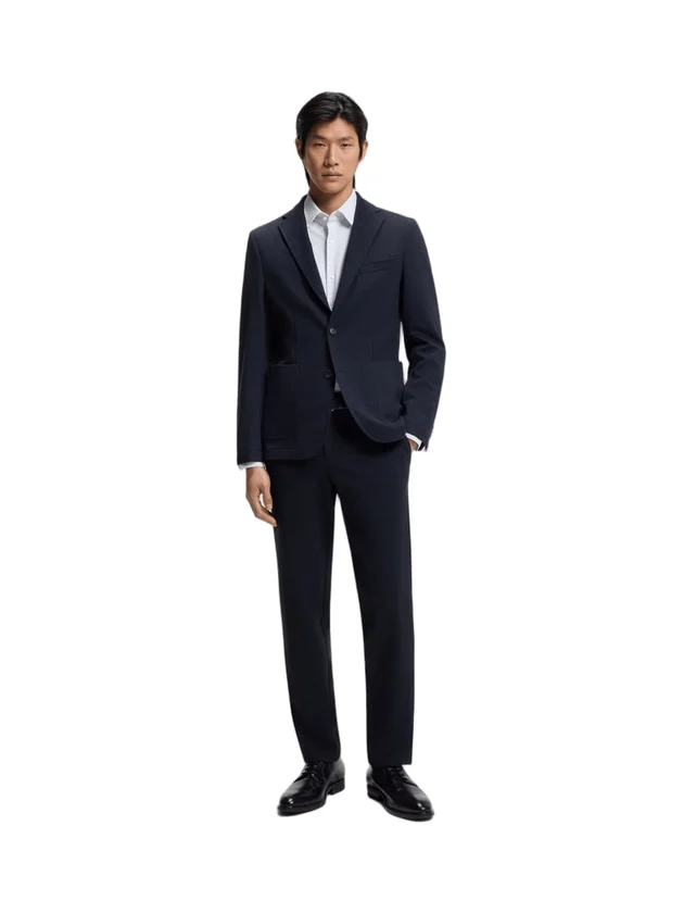 P-Hank Slim Fit Chemise Col Kent Poignets Boutonnés