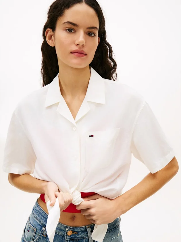 Tie Front Linen Shirt