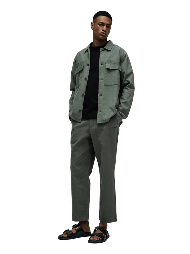 Overshirt Cotton Linen Washed Effect