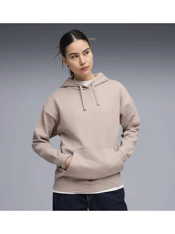 Ess Centered Cat Logo Relaxed Hoodie Fl
