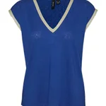MAZARINE BLUE / GOLD EDGES ON SLEEVES ET NECK