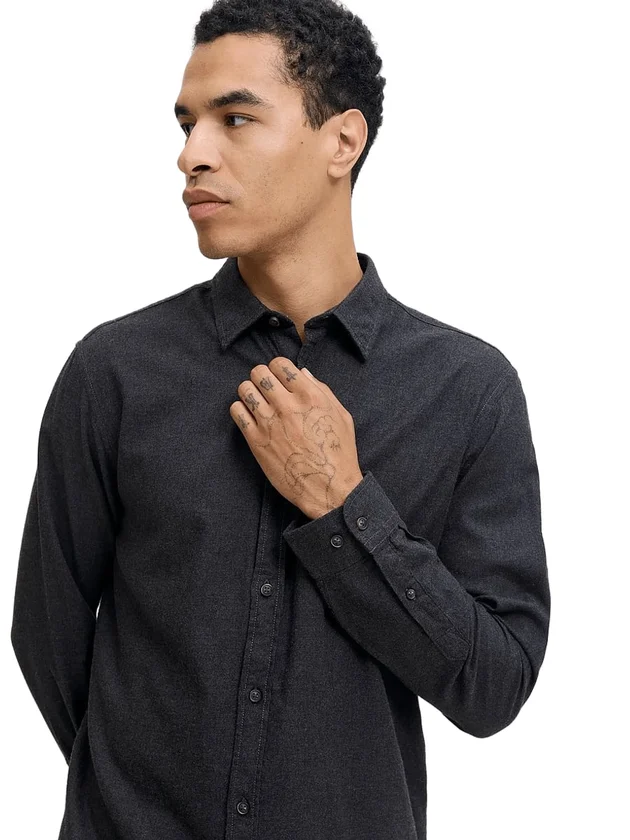 Classic Melange Shirt L S Noos