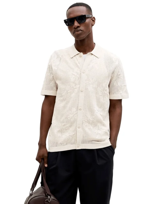 Owen Knit Button Through Polo Ss