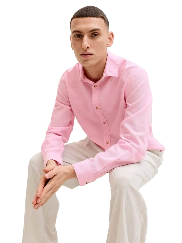 Jjesummer Linen Blend Shirt L S Sn