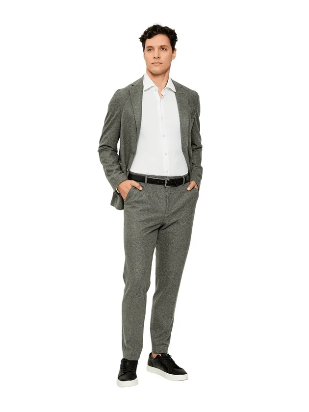 Chemise Col Kent Slim Micro-Motif Stretch