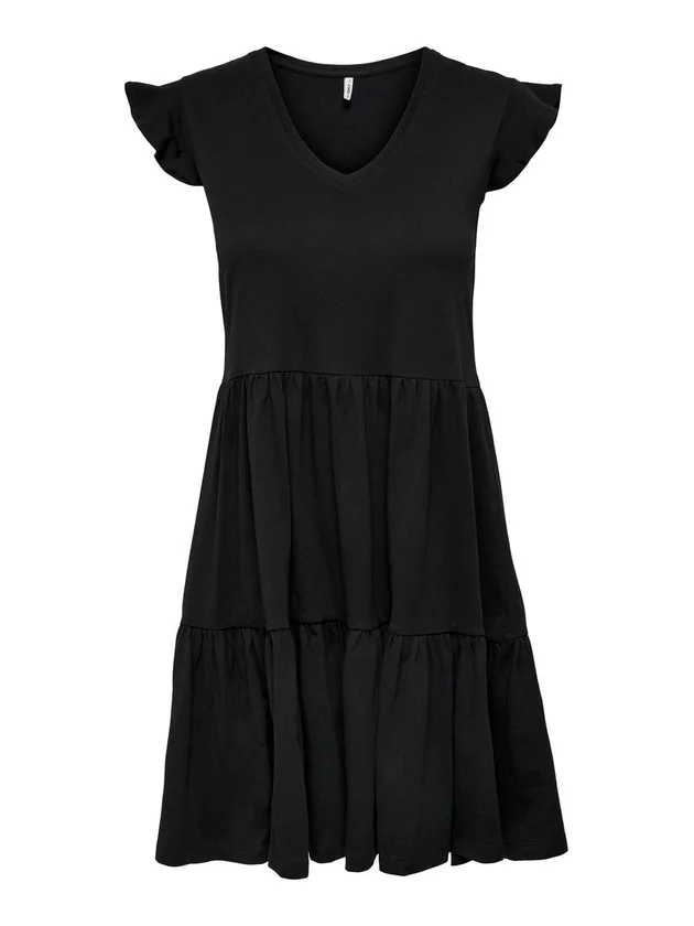 May Cap Sleeve Frill Dress