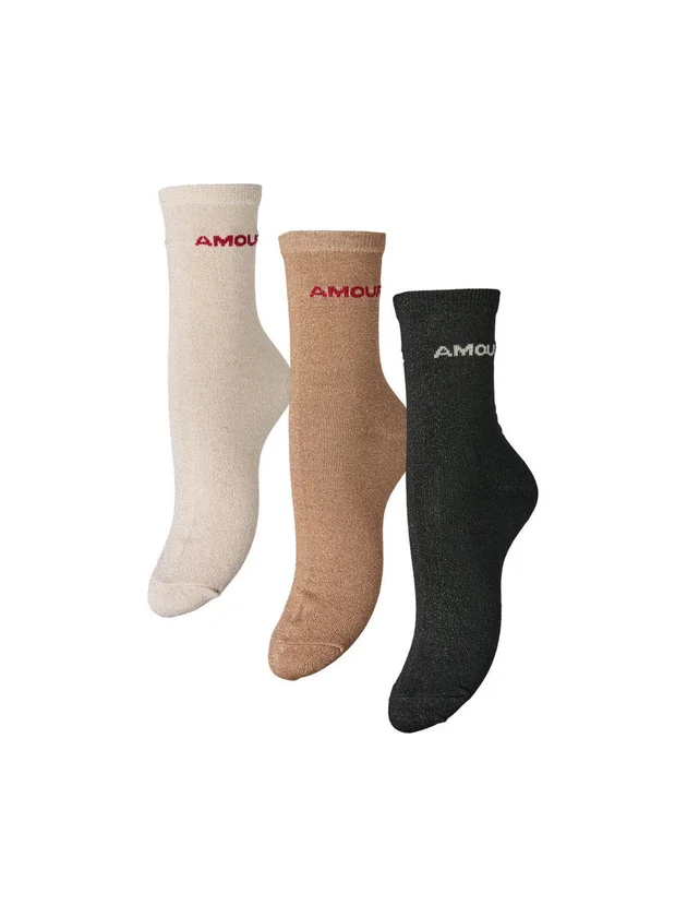 Pcnolia Lurex Socks 3 Pack