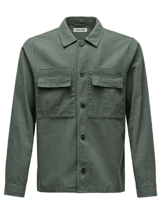 Overshirt Cotton Linen Washed Effect