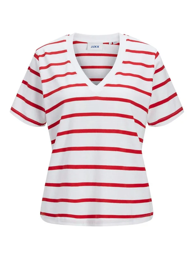 Jxannie Reg Vneck Stripe Ss Tee