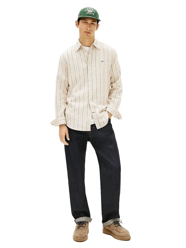 Reg Linen Mx Strp Shirt Ext