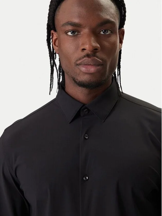 P-Hank Slim Fit Chemise Col Kent Poignets Boutonnés