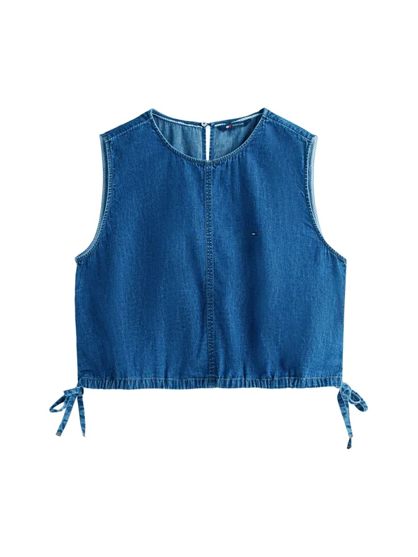 Tie Side Chambray Blouse