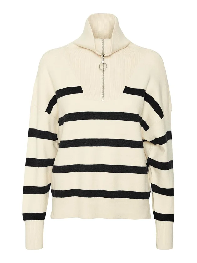 Saba Stripe LS Highneck Blouse