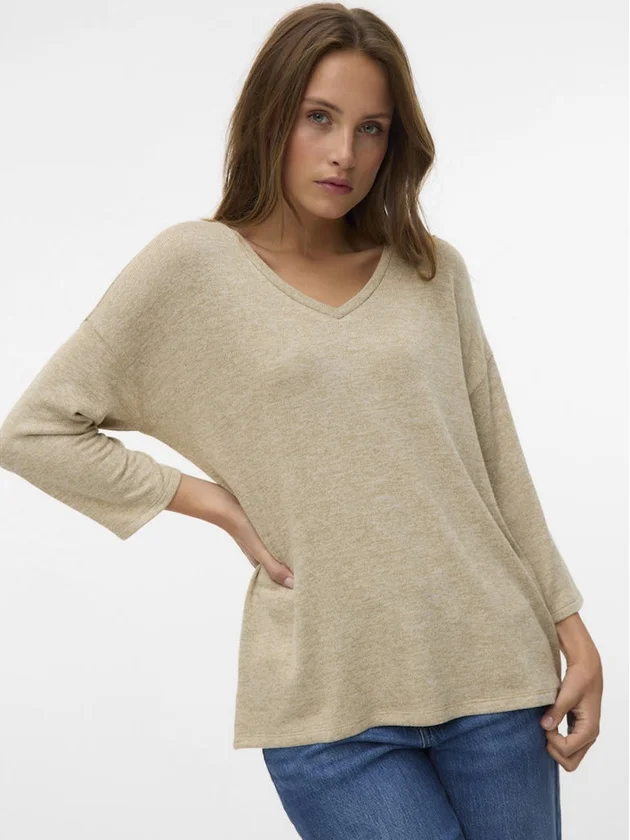 Brianna 3/4 V Neck Blouse Boo