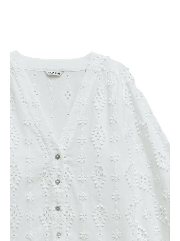 Textured Shirt With Lace Detail