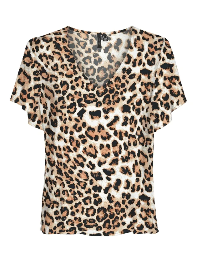 Easy Joy V Neck Ss Blouse Wvn Ga