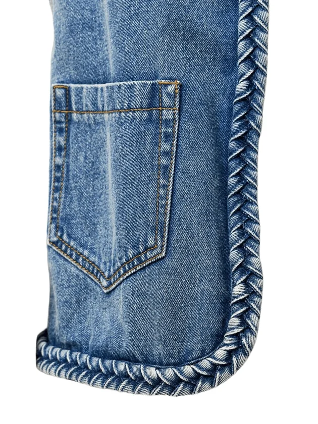 PcBell Cropped Denim Vest