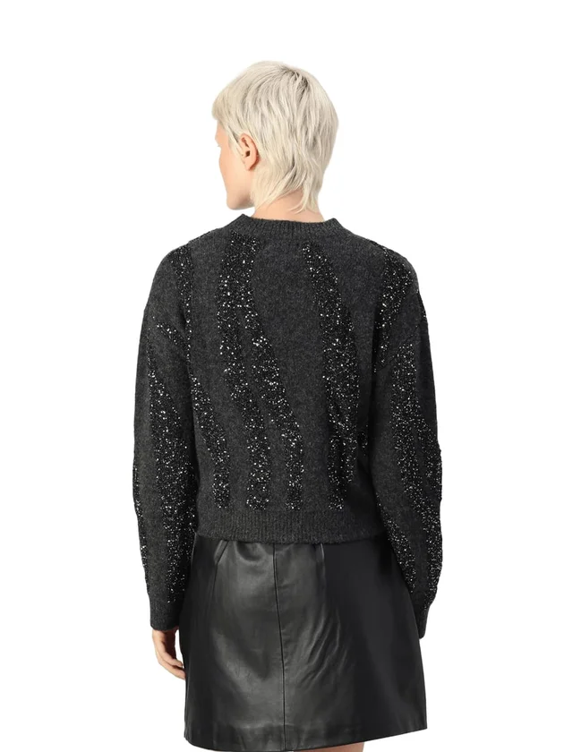 Prada LS O Neck Sequin Knit BC