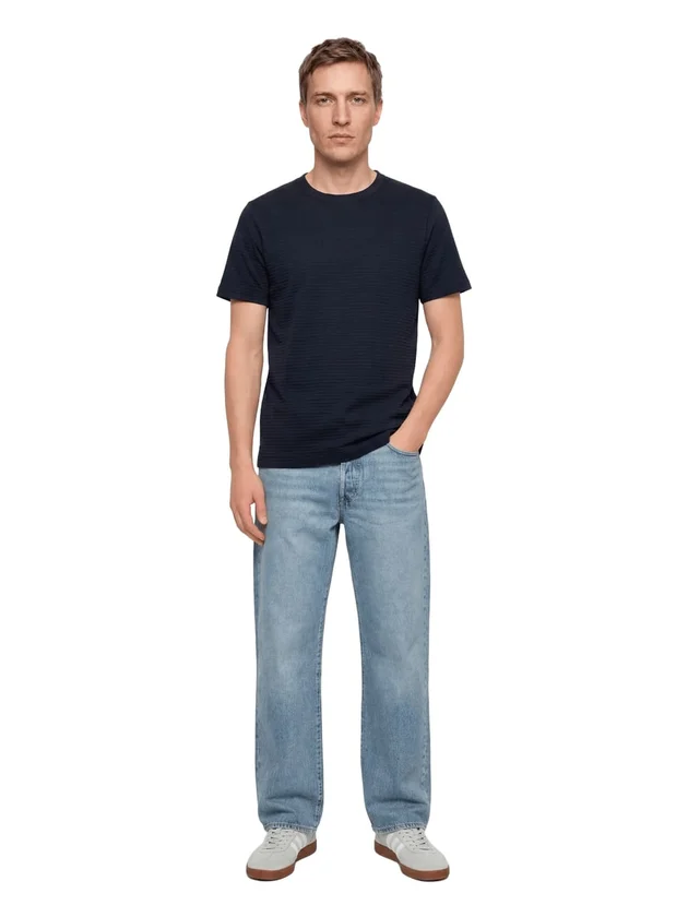 Textured Stripe Crewnk Tee