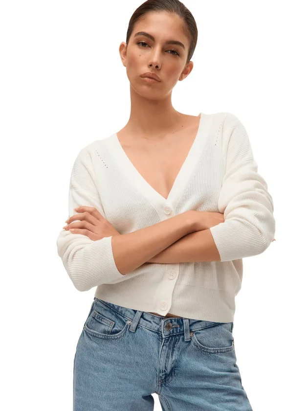Newlexsun Solid Stripe LS V Neck Pull
