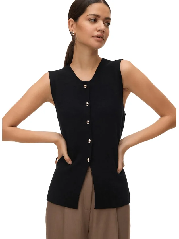 Saba Sl O Neck Button Vest