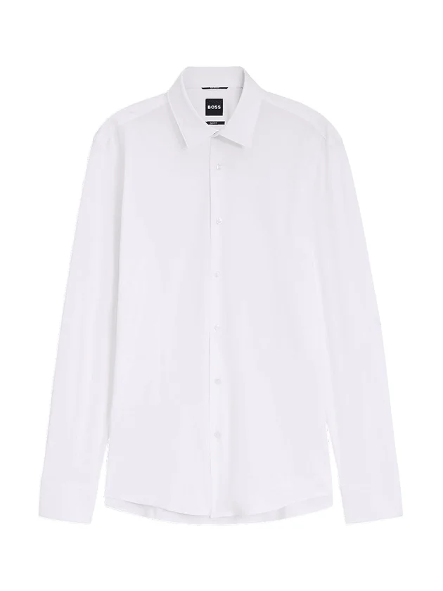 P-Hank Slim Fit Chemise Col Kent Poignets Boutonnés