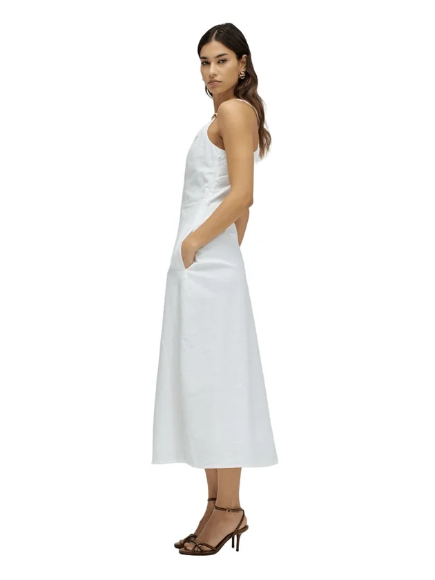 Plain A-Line Dress With Metal Applique