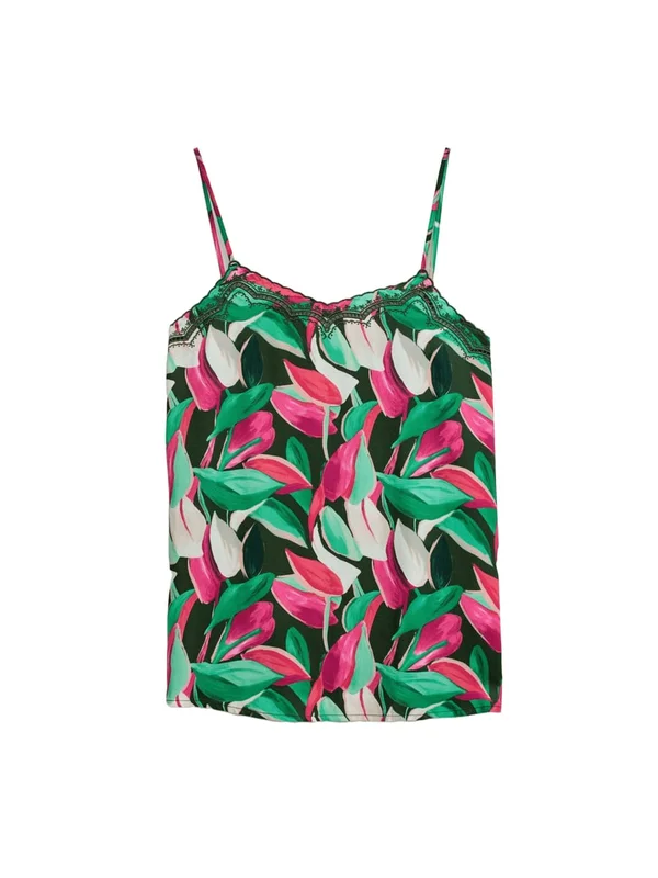 Strap Top W Adjuster Embroidery Detail