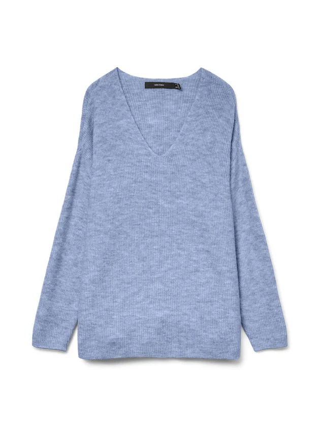 Vmcrewlefile Ls V Neck Blouse Noos